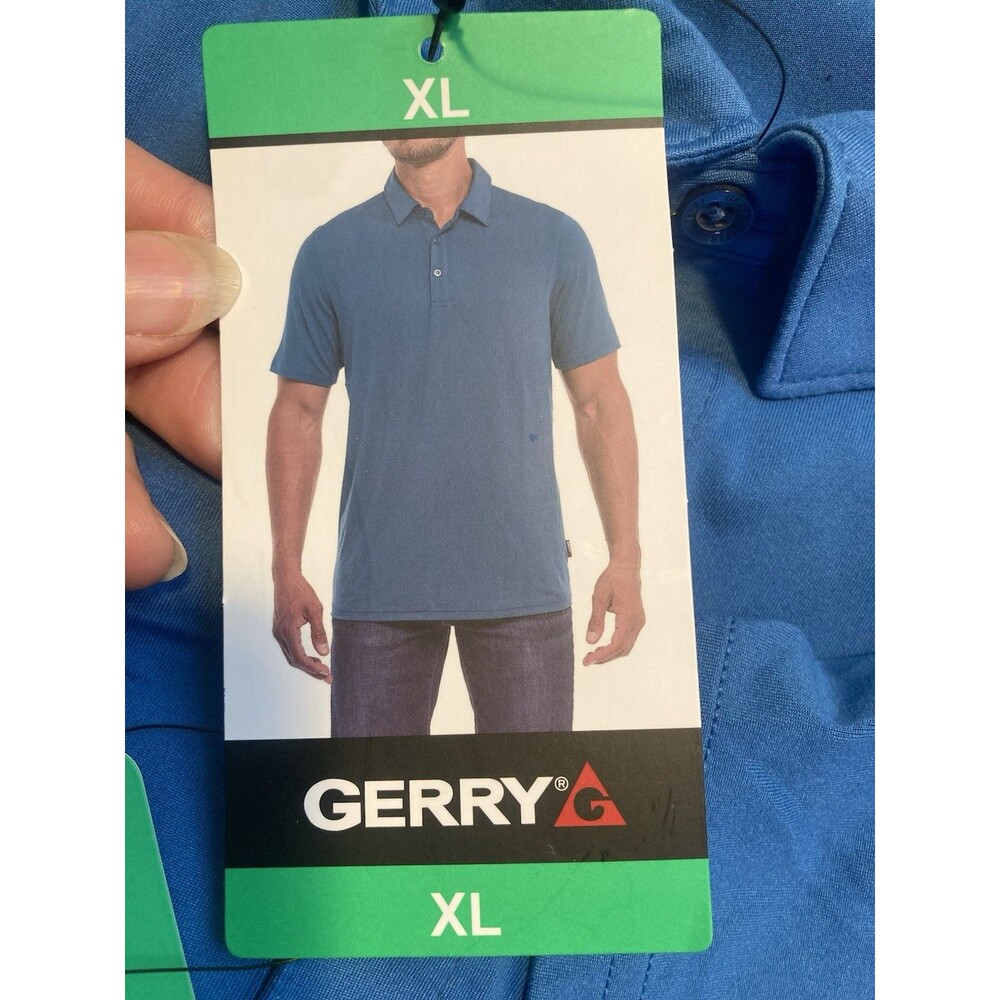 NEW Gerry Men’s Signature Polo Shirt Size XL baby Blue Pullover Shirt